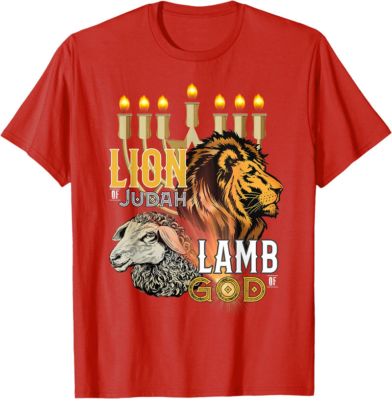 Claudia Williams Apparel Lion of Judah Lamb of God T-Shirt - Red