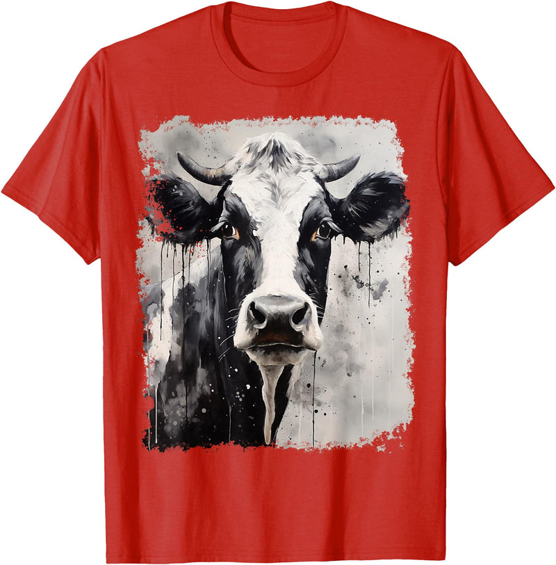 Noah&Friends A Black White Cow T-Shirt - Red
