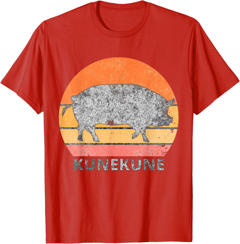 Pig Lover ApparelGIFTCo. Vintage Just A Girl Who Loves Kunekune Pig T-Shirt - Red