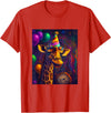 Giraffe Animal Zoo Birthday Party Apparel Gifts Giraffe Weird Art Print Birthday Party Balloons & Party Hat T-Shirt - Red