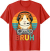 Gamer Guinea Pig Bruh Vintage Gaming For Boys Kids Gaming Guinea Pig Bruh Retro Guinea Pig Gamer Bruh Kids Boys T-Shirt - Red