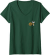 Womens Peanuts Halloween Cool Pumpkin Snoopy V-Neck T-Shirt - Dark Green