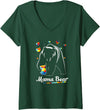 Autism Bear T-shirts Womens Autism Mom Mama Bear Mother’s Day Cute Autism Matching V-Neck T-Shirt - Dark Green