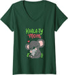 Koalafied Moms Koala Bears Clothes Womens Koala-ty Mom Koala Bear Mama Mother's Day Animal Pun Gift V-Neck T-Shirt - Dark Green