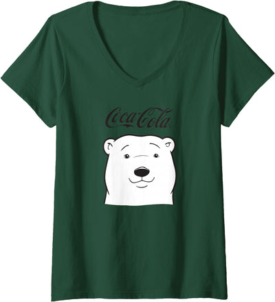 Coca-Cola Company Womens Coca Cola Polar Bear Logo V-Neck T-Shirt