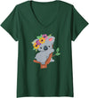 PelicanWild Womens Australian Gift - Cute Koala Bear V-Neck T-Shirt - Dark Green