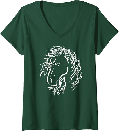 Horse Lover Gifts by Art Like Wow Womens Horse Lover, For Her, Women Girls Animal Lover Nature Horse V-Neck T-Shirt