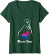 LGBT Bisexual Pride Mama Bear Designs Co. Womens LGBT Bisexual Pride Mama Bear Bi V-Neck T-Shirt - Dark Green