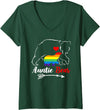 Funny Bear Family Gay LGBT Pride HBL Womens LGBT Auntie Bear Aunt Gay Pride Proud Mom Mother's Day V-Neck T-Shirt - Dark Green
