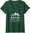 Bear Lake Utah Gifts Womens Bear Lake Utah Gift V-Neck T-Shirt - Dark Green