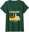 llama shirt collection by Jean Olivier Womens funny llama with hats lama with hat - forgiveness funny carl V-Neck T-Shirt - Dark Green
