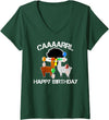 llama shirt collection by Jean Olivier Womens funny llama with hats lama with hat carl funny birthday V-Neck T-Shirt - Dark Green