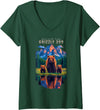 Wildlife Preserve Grand Teton Grizzly Bear Gifts Womens Grizzly 399 Bear Lovers Queen Of The Tetons National Park V-Neck T-Shirt - Dark Green