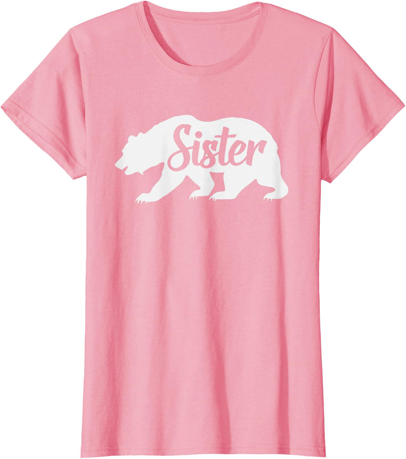 Matching Family Bear Gifts Sister Bear To Go With Mama and Papa Bear T-Shirt - Pink