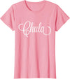 The Spanish Cow Women's Chula Spanish Cute Black X-Small Modern Letter Print T-Shirt - Pink