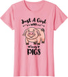 Just A Girl Who Loves Pigs T-Shirt - Pink
