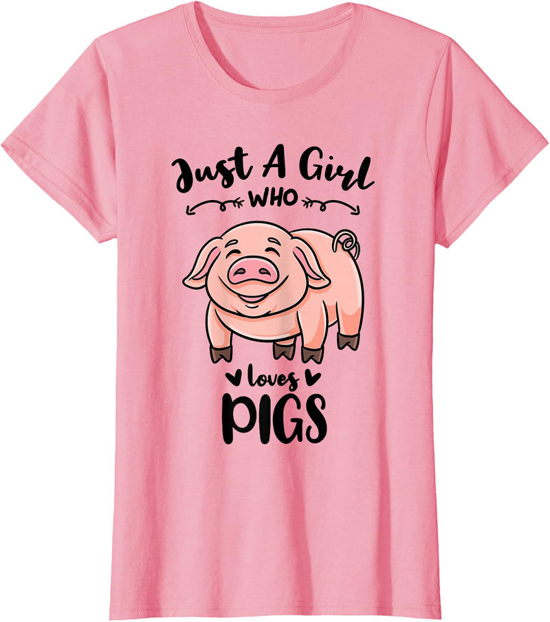 Just A Girl Who Loves Pigs T-Shirt - Pink
