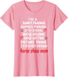 Proud Horse Show Mama Horse Show Mom Definition T-Shirt - Women's Black X-Small Classic Fit Short Sleeve Cotton Polyester Modern Lace Embellishment Mother's Day - Pink
