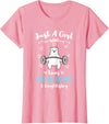 Hiking Lover Design Just A Girl Who Loves Polar Bears and Weightlifting T-Shirt - Pink