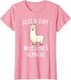 Cute Alpaca Llama Lover Clothing Gifts For Women Just A Girl Who Loves Alpacas Funny Alpaca Gifts for Girls T-Shirt - Pink