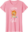 Lion Girl TShirtz & More Funny Lion Girl Shirt Artistic Cute Animal Lion Lover T-Shirt - Pink