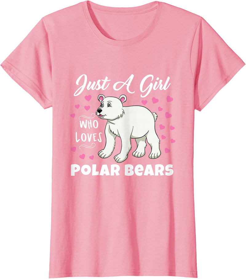 Hiking Lover Design Just A Girl Who Loves Polar Bears T-Shirt - Pink