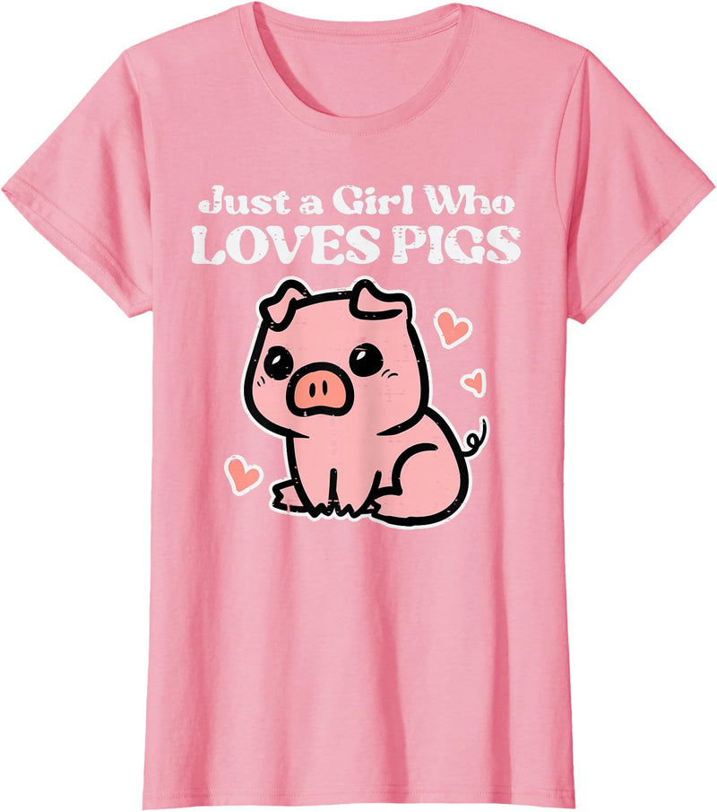 Pig Lover Shirts For Men Women Kids Just A Girl Who Loves Pigs Cute Hog Swine Toddler Girls Kids T-Shirt - Pink