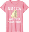 Polar Bear Lover Tees Just A Girl Who Loves Polar Bears T-Shirt Polar Bear Gift T-Shirt - Pink