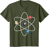 Cool Billiard Design For Men Women Atom Cue Ball Sport Game T-Shirt - Olive Green