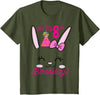 Its My 8th Birthday Girl Bunny Rabbit Theme Party (eight) T-Shirt in Olive Green