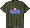 Peppa Pig Happy Centered Design T-Shirt - Olive Green
