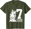 COOL HORSE DESIGNS AND OUTFITS Horse 7 YEARS OF BEING AWESOME RIDING 7TH BIRTHDAY T-Shirt - Olive Green