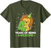 Lion Birthday Gift Cute Animals Lion 4th Birthday For Kids Four Years Old T-Shirt - Olive Green
