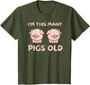 Pigs lover Birthday Gifts Toddler I'm This Many Pigs Old - 2nd Birthday Pig 2 Years Old Bday T-Shirt - Olive Green