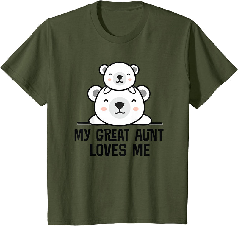 Homewise Shopper Great Aunt My Great Aunt Loves Me Bear T-Shirt - Olive Green