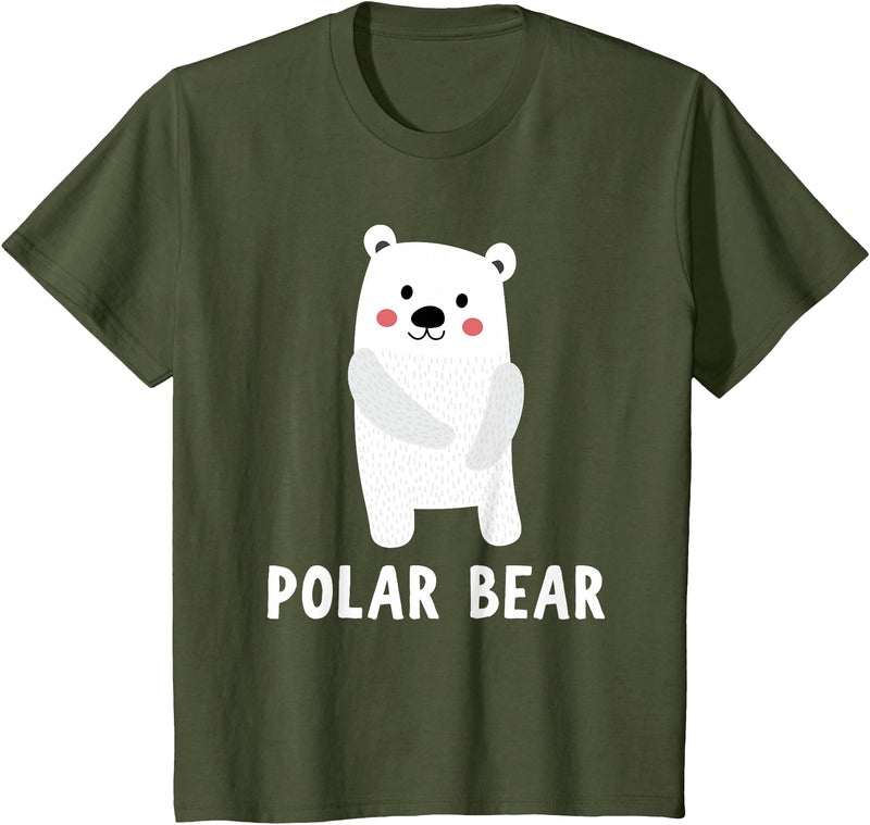 Cute Animal Shirts For Kids Co Polar Bear Shirt Boys Girls Cute Polar Bear Gift T-Shirt - Olive Green
