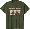 Pigs lover Birthday Gifts Toddler I'm This Many Pigs Old - 3rd Birthday Pig 3 Years Old Bday T-Shirt - Olive Green