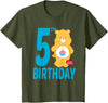 Care Bears Birthday Bear Celebrates A 5th Birthday T-Shirt - Olive Green