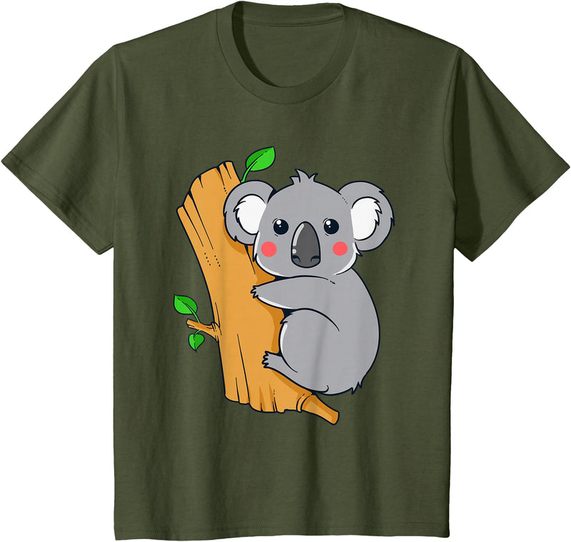 Charm's Children Clothing Cute Koala Bear T Shirt for Children | Kids Koala Bear Shirt T-Shirt - Olive Green
