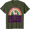 Kids Llama Shirts Childrens Llama Kids T-Shirt - Olive Green
