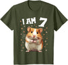 7 Years old 7 birthday Hamsters Boy Girl Hamster T-Shirt - Olive Green