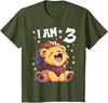 3 years old 3rd birthday Lion 3 Years old 3 birthday Lions Boy Girl Lion T-Shirt - Olive Green