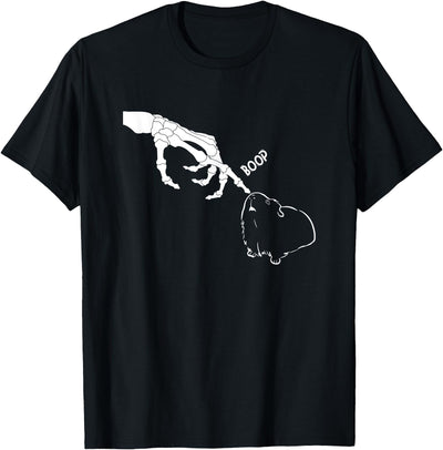 Guinea Pig Scary Skeleton Hand Boop Funny Spooky Halloween T-Shirt