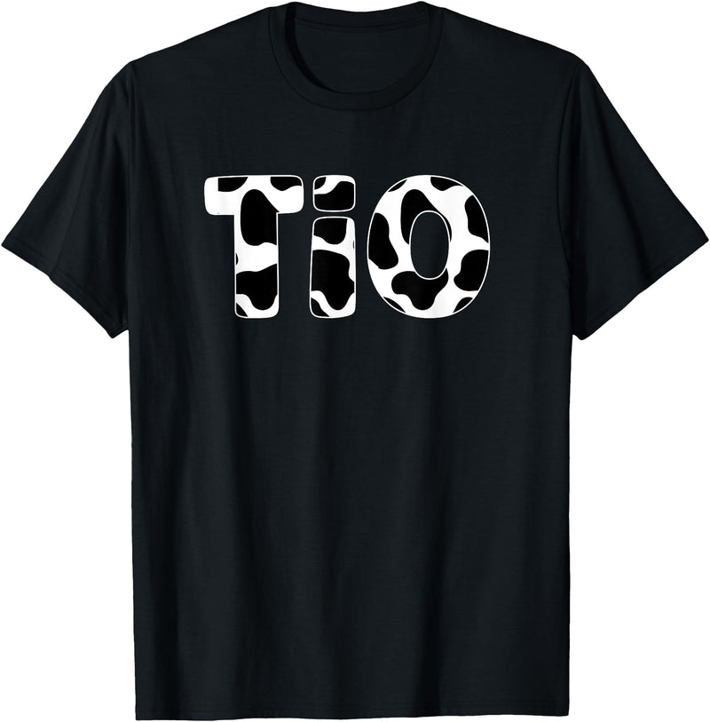 Zynx Matching Family Cow Birthday Matching Cow Birthday Cow Print Pattern Tio T-Shirt - Black