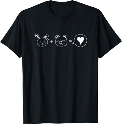Bunny and Bear Love Couple - Love Story - Valentine's Day T-Shirt