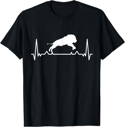Africa Lion Safari Animal Heartbeat Gift Lion T-Shirt