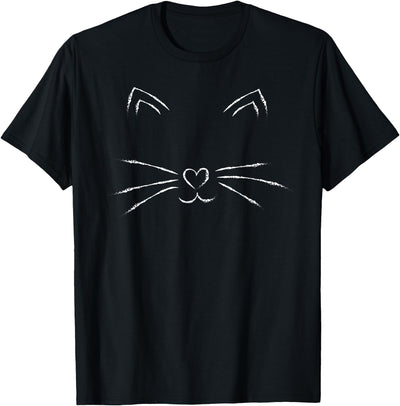 Black Cat Face Shirt Cute Black Cat Face T-Shirt, Halloween Kitten Costume T-Shirt for Men Women Kids