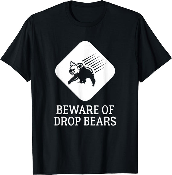 Australia Gifts Beware of Drop Bears Drop Bear T-Shirt - Black