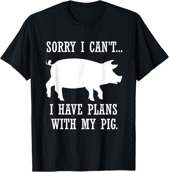 Lustige Schwein Bauernhof Tier Zitate Plans with My Pig Farmer Piggy T-Shirt - Black