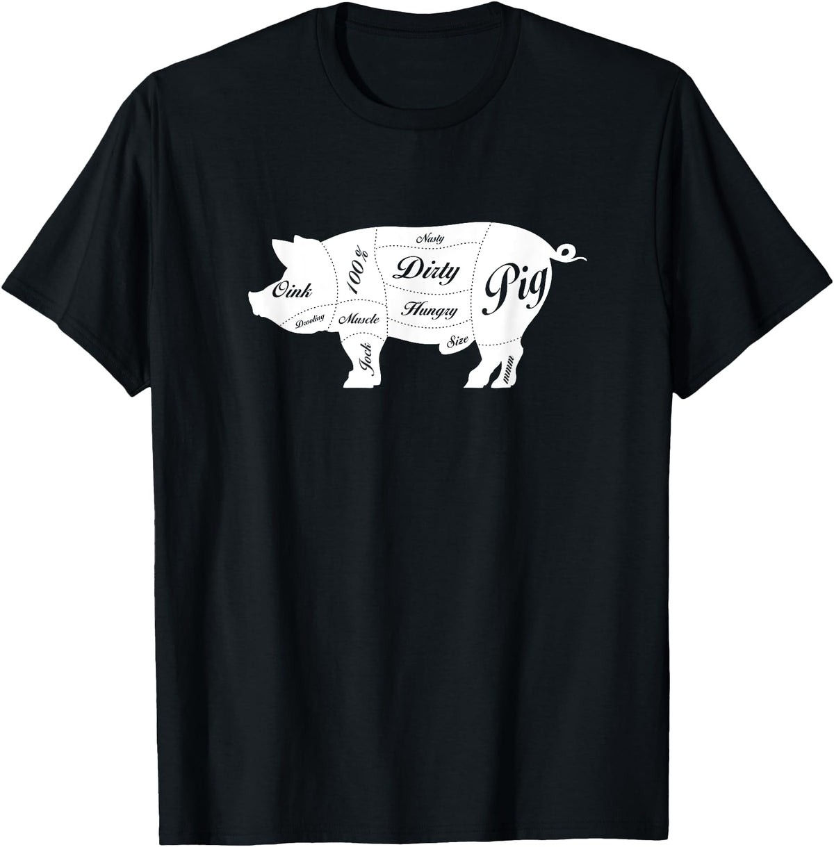 LGBTQIA+ Power Design Nasty Hungry Dirty Pig Design - Fun Gay Pig Pride - LGBTQIA+ T-Shirt - Black